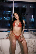 Faux Leather Lingerie Set