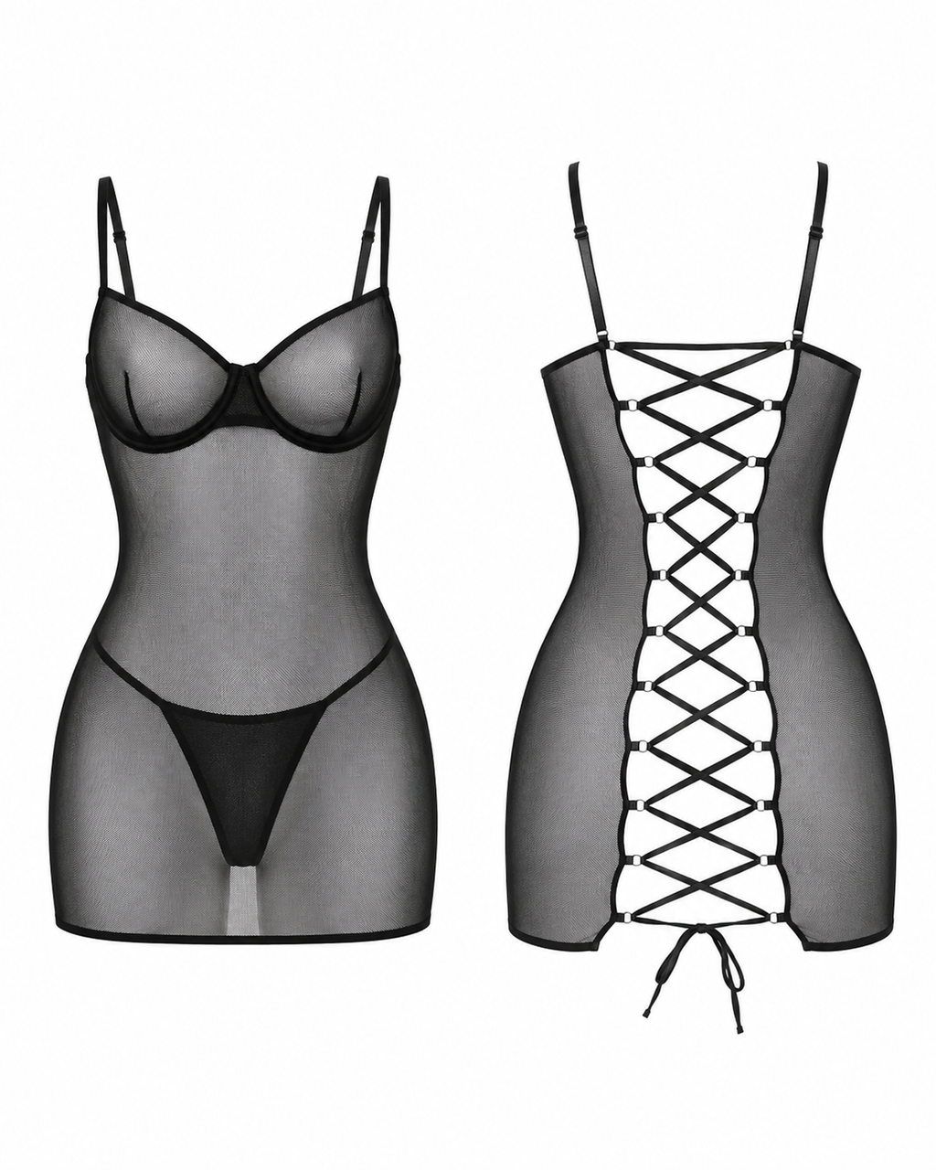 Avril Sheer Mesh Chemise