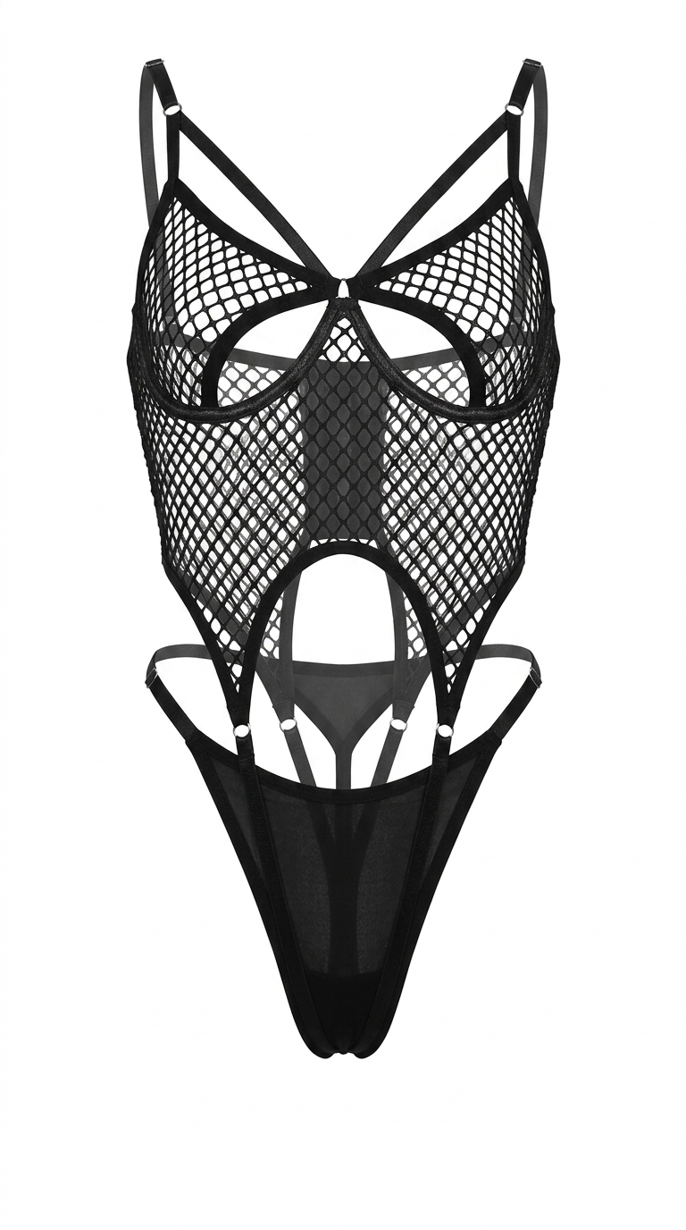 Bianca Fishnet Cutout Lingerie Set