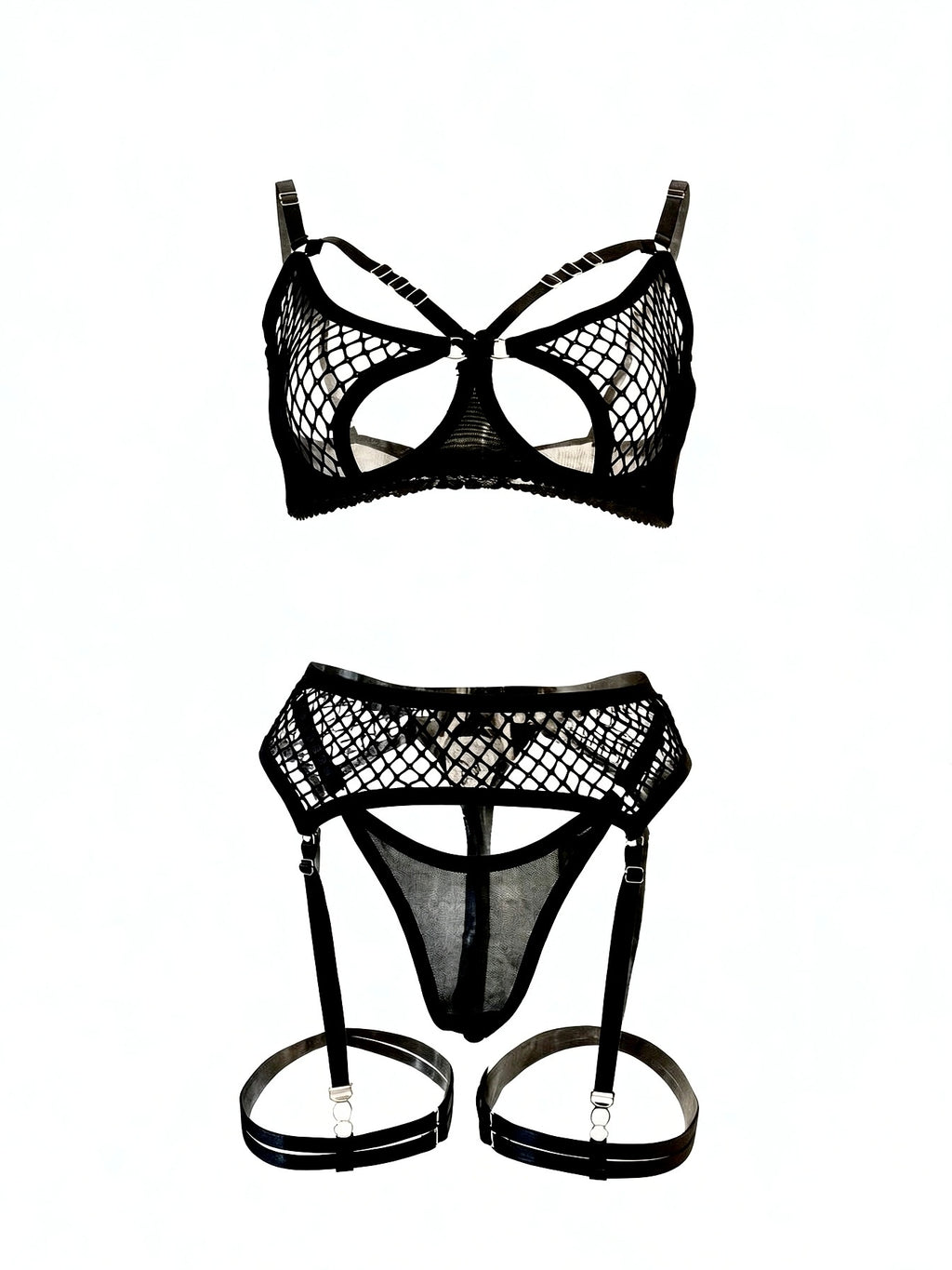 Vanessa Fishnet Garter Set