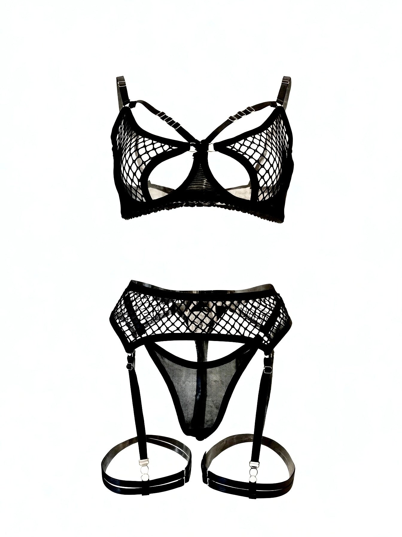 Vanessa Fishnet Garter Set