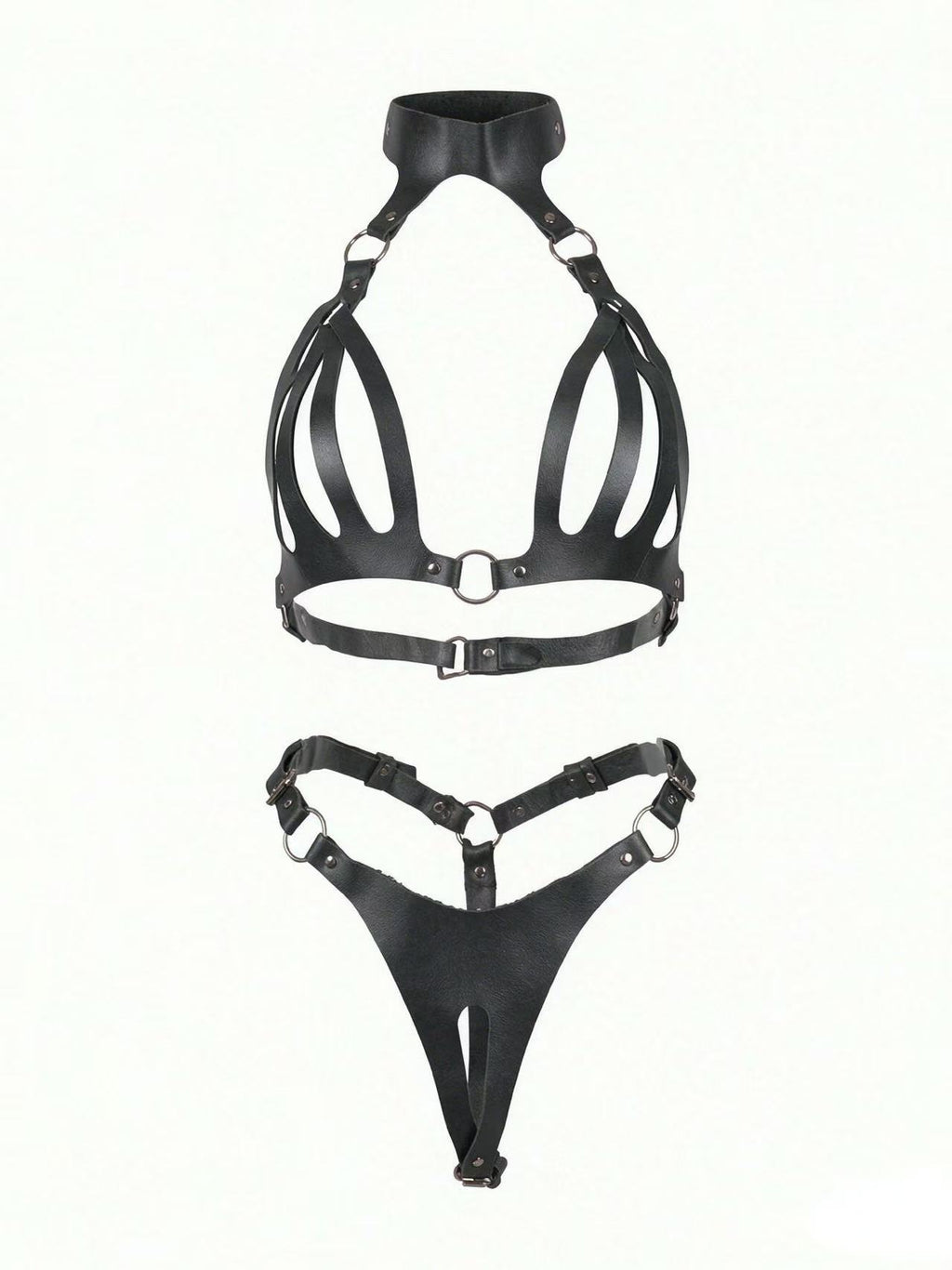 Bianca Faux Leather Harness Set