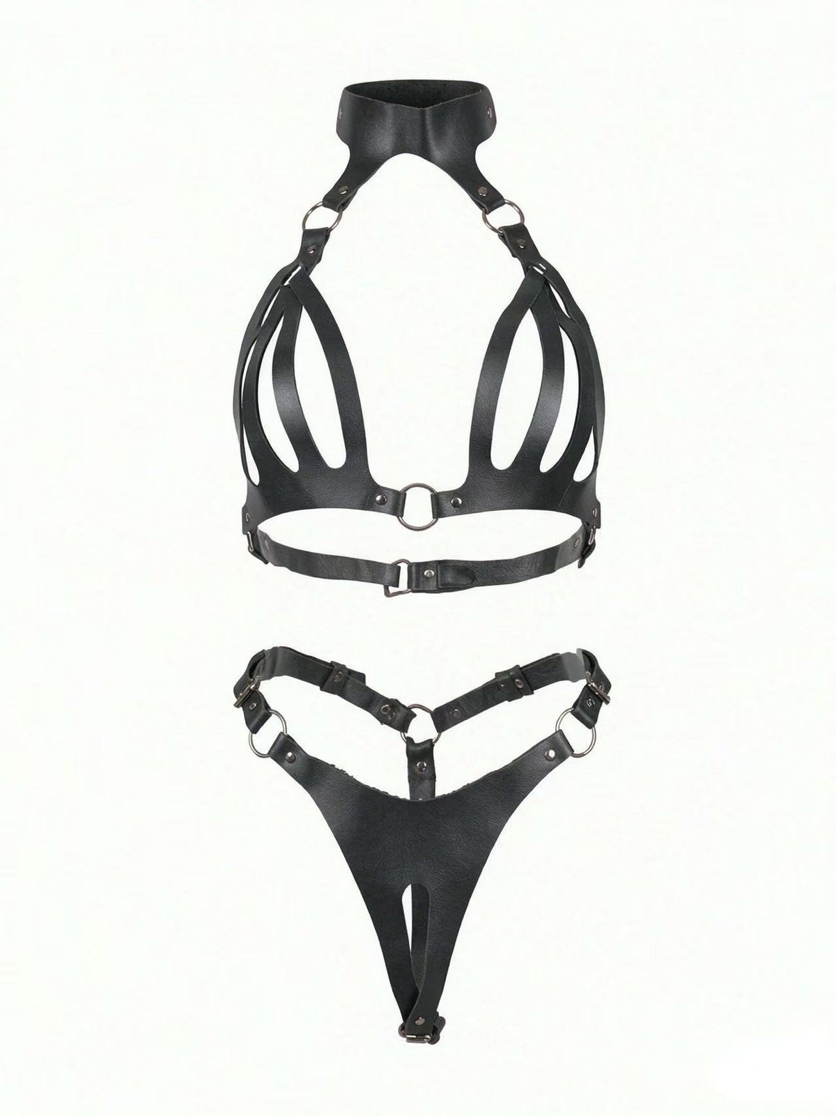 Bianca Faux Leather Harness Set