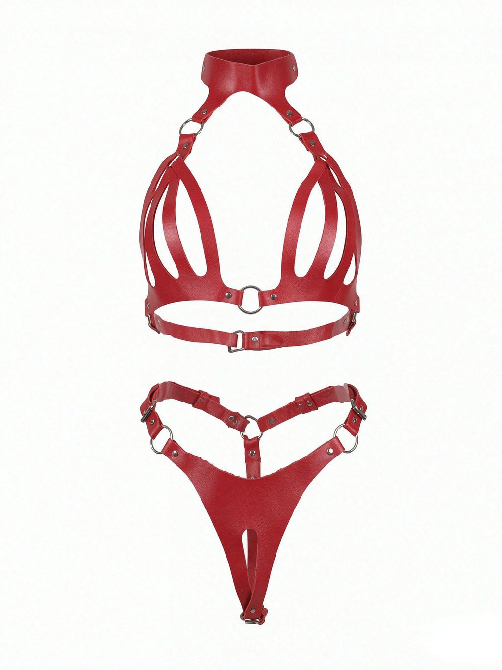Bianca Faux Leather Harness Set