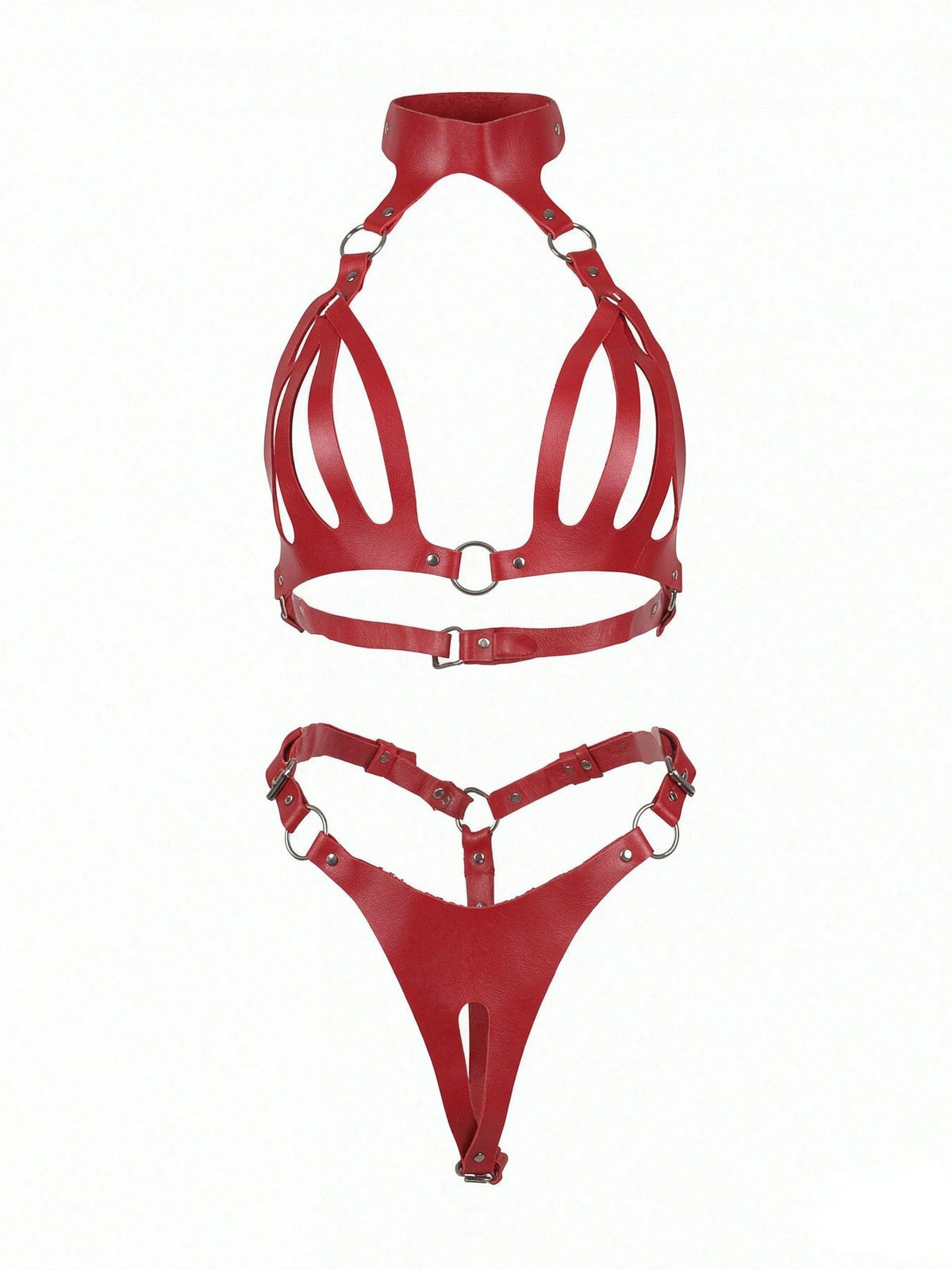 Bianca Faux Leather Harness Set